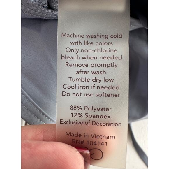 Calia by Carrie Underwood Jumpsuit Large Cinch Waist Tapered Leg Loungwear Blue - Picture 7 of 11